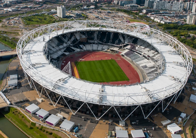 London Olympic Stadium aerial view